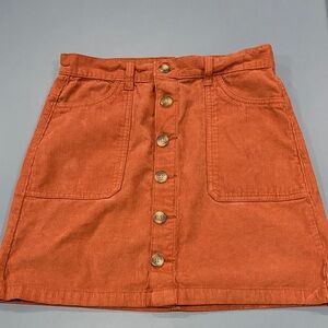Kensie Rust Button-Down Mini Skirt